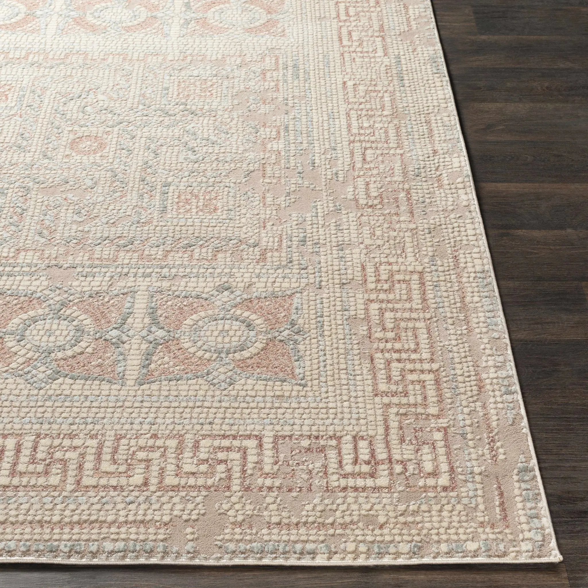 Terlingua Blush Greek Mosaic Carpet - Clearance by Boutique Rugs