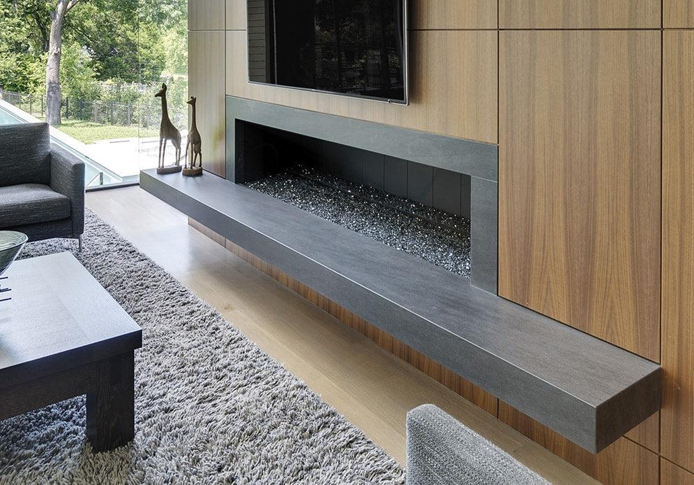 Basalt Grey Matte Sintered Stone Slab 125x63 room scene