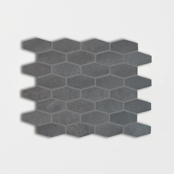 Basaltina Honed Elongated Hexagon Basalt Mosaics 10x12 1/4