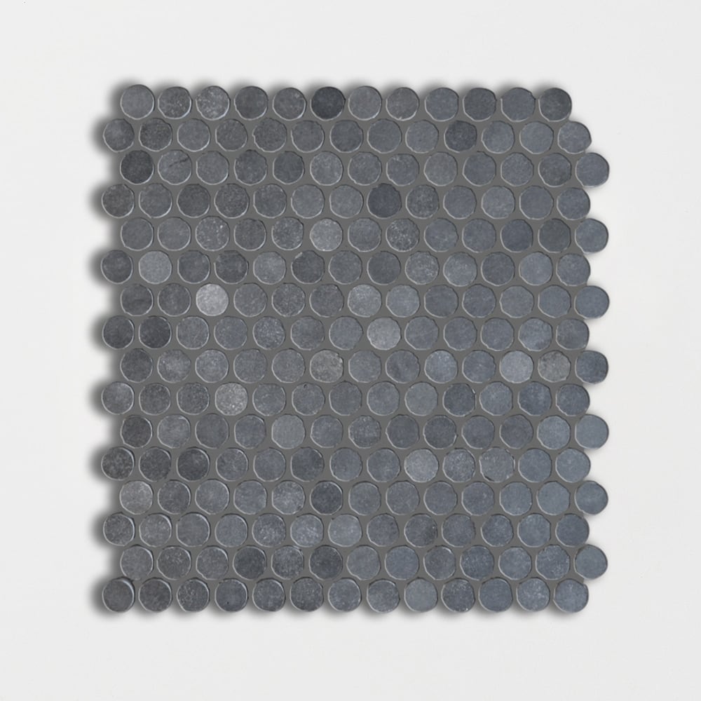 Basaltina Honed Penny Round Basalt Mosaics 11 7/32x12 Basalt Honed 12x12 Mosaics