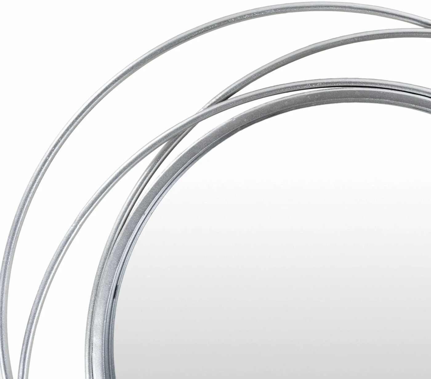 Basay Round Silver Gray Mirror by Boutique Rugs