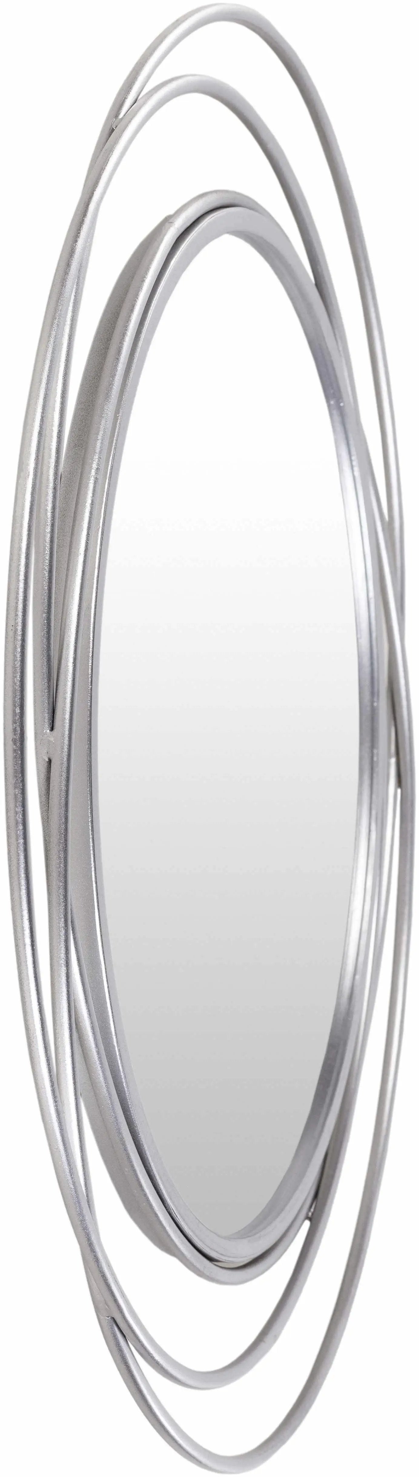 Basay Round Silver Gray Mirror by Boutique Rugs