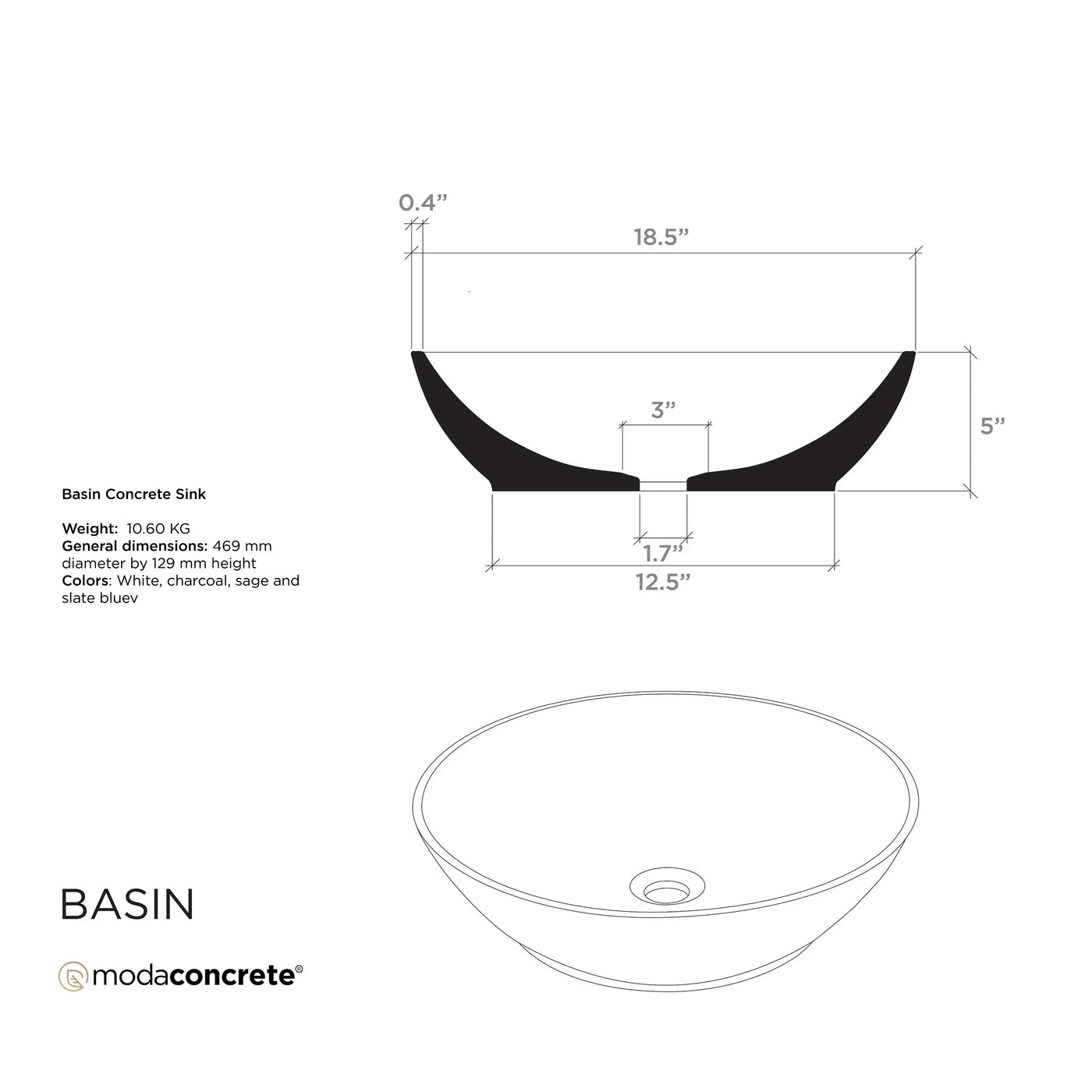 Basin Concrete Sink by ModaConcrete - Direct source for architectural and precast concrete