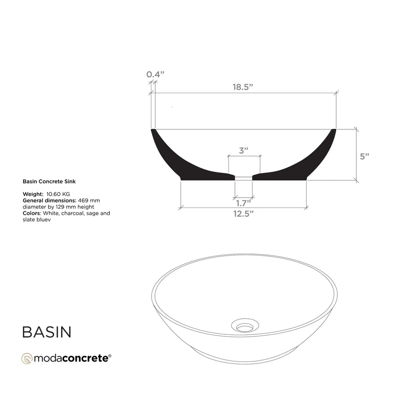 Basin Concrete Sink by ModaConcrete - Direct source for architectural and precast concrete