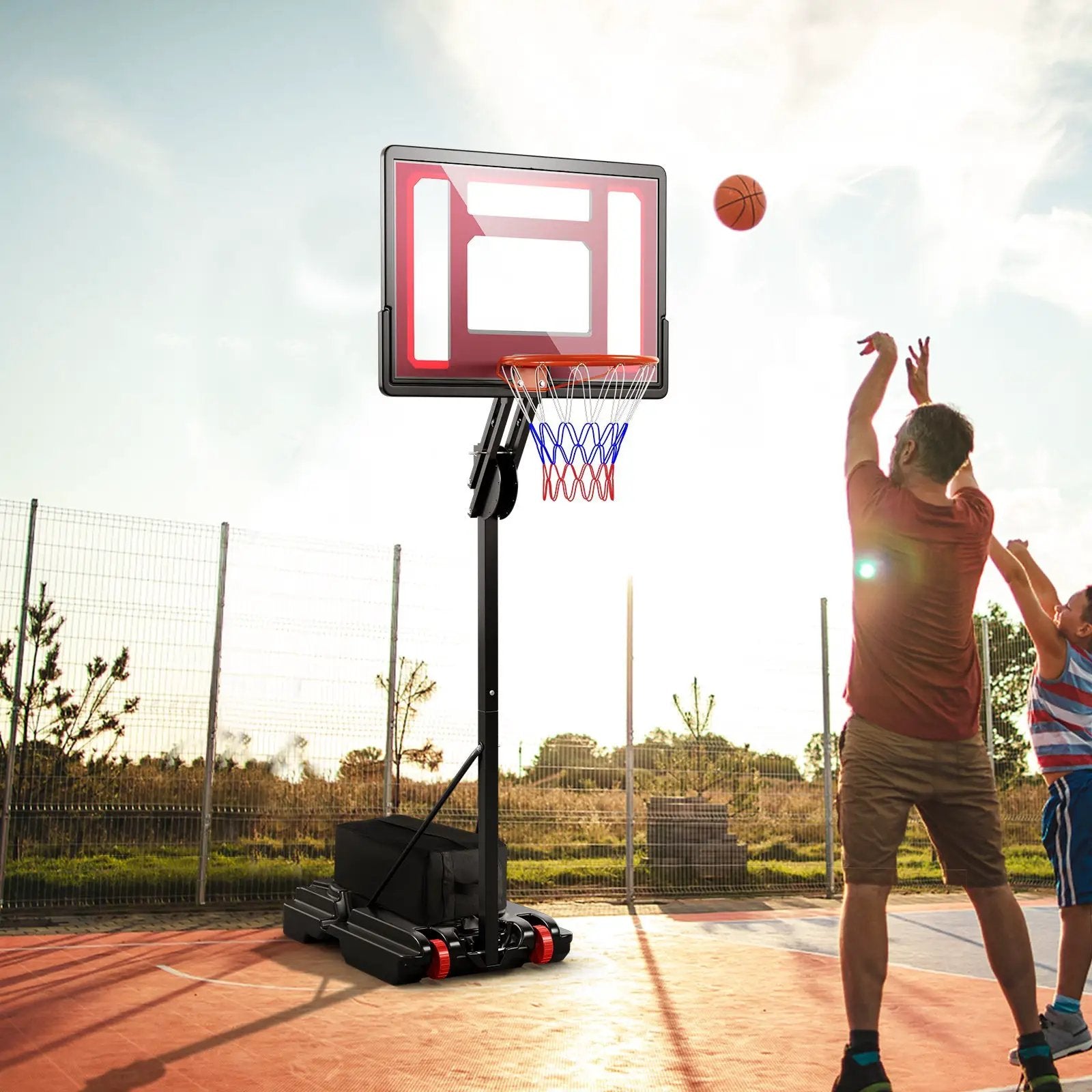 Basketball Hoop with 5-10 Feet Adjustable Height for Indoor Outdoor by DirectDeals
