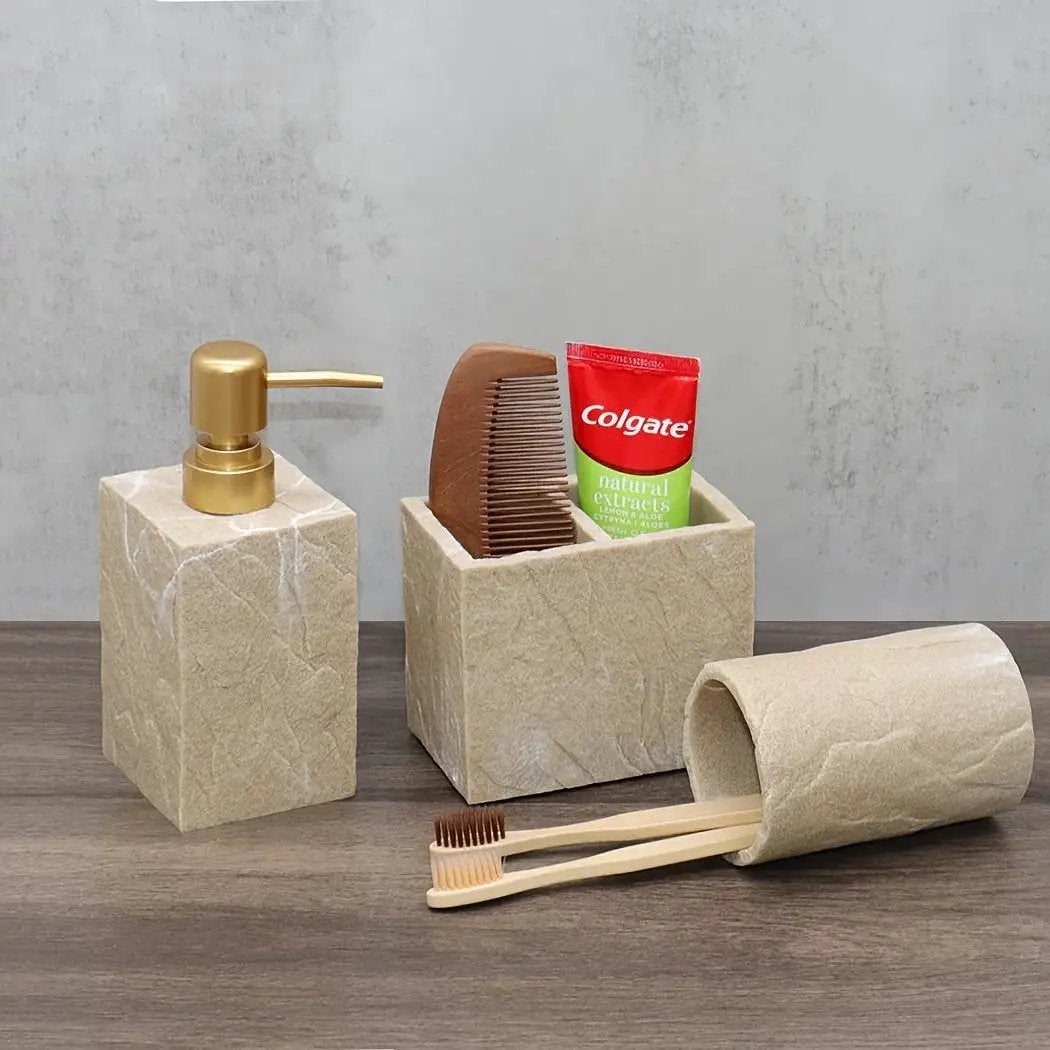 Bathroom Essentials - Creamy Beige Stone by House Of Avana
