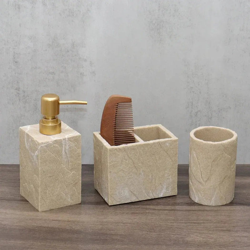 Bathroom Essentials - Creamy Beige Stone by House Of Avana
