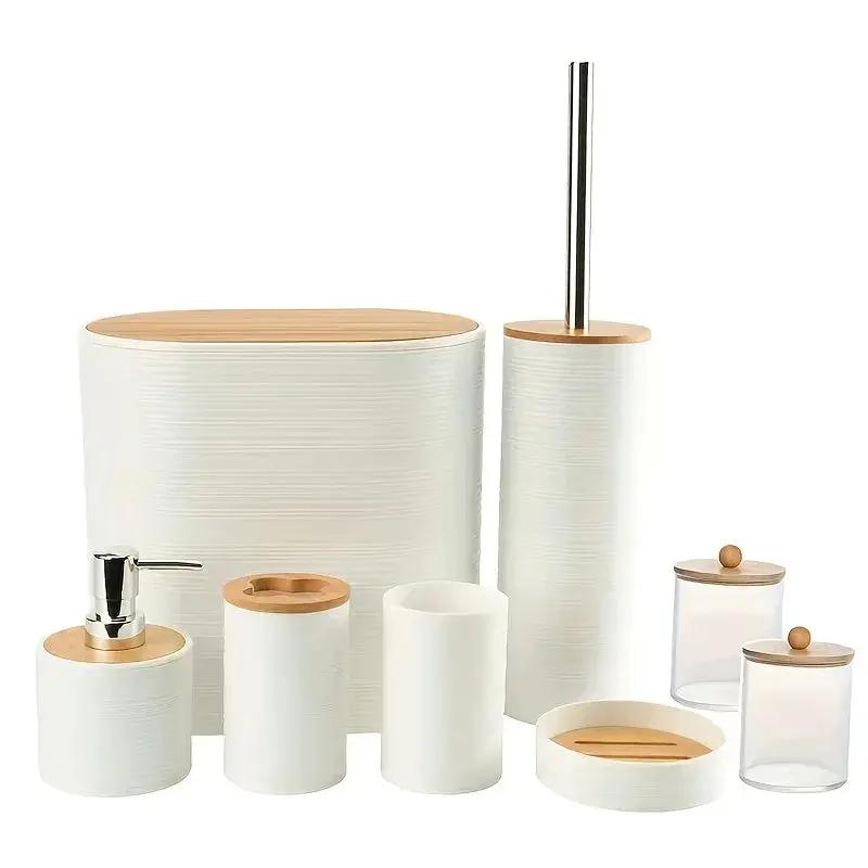 Bathroom Set - Bamboo 8pcs by House Of Avana