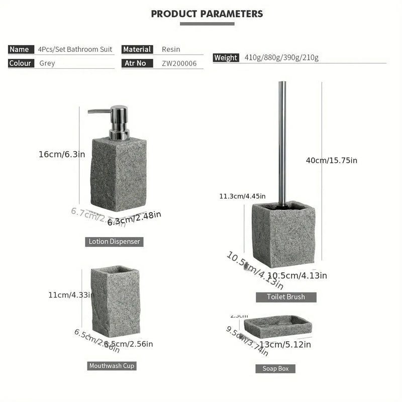 Bathroom Set - Classic Granite Effect by House Of Avana