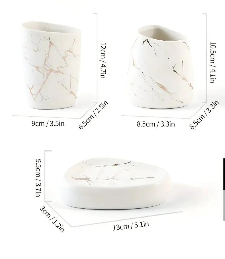 Bathroom Set - Luxury Ceramic 4-Piece by House Of Avana