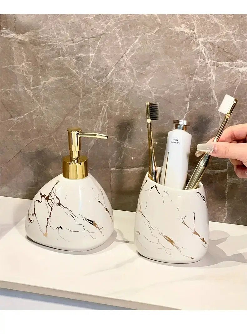 Bathroom Set - Luxury Ceramic 4-Piece by House Of Avana