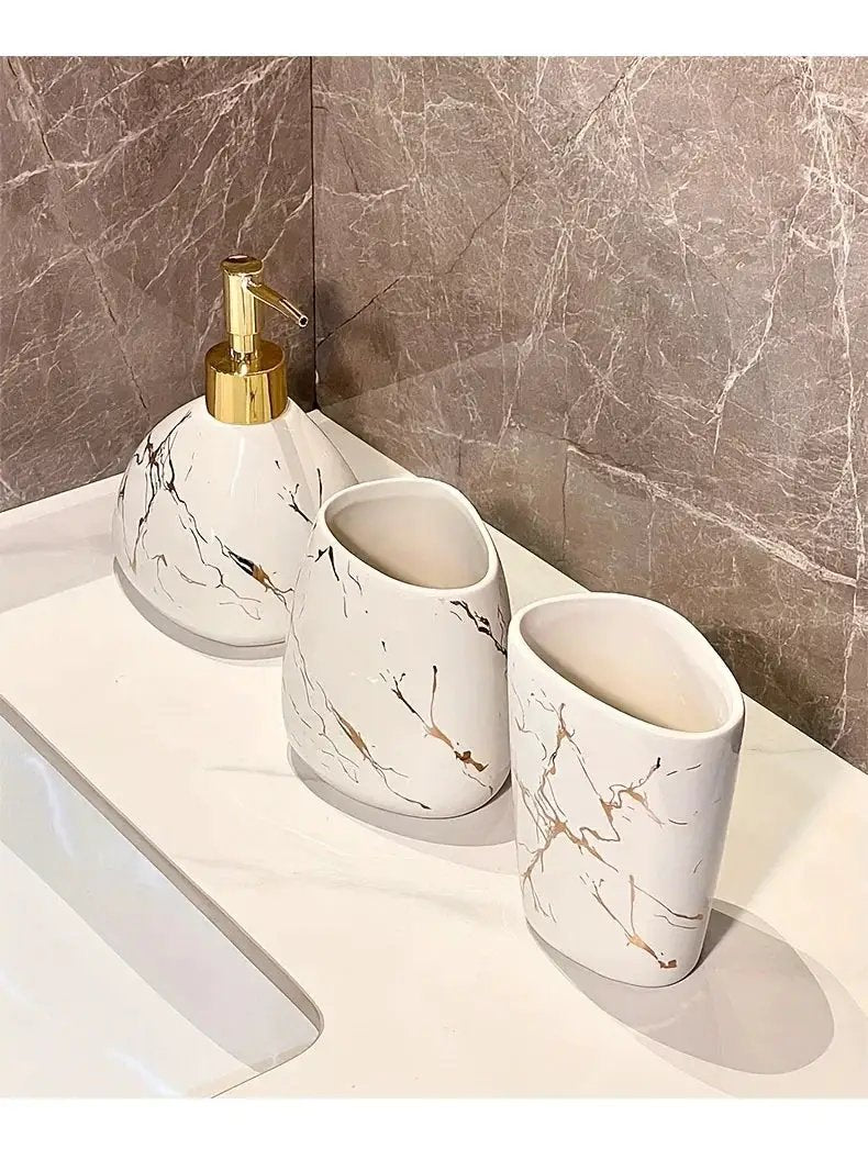 Bathroom Set - Luxury Ceramic 4-Piece by House Of Avana