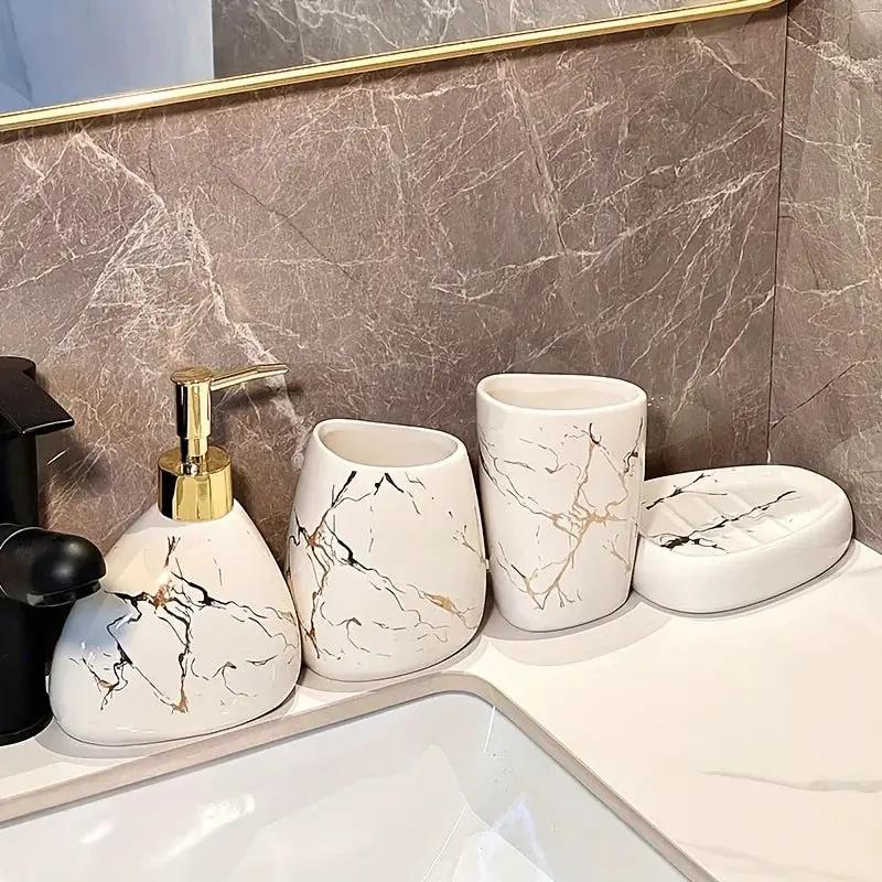 Bathroom Set - Luxury Ceramic 4-Piece by House Of Avana