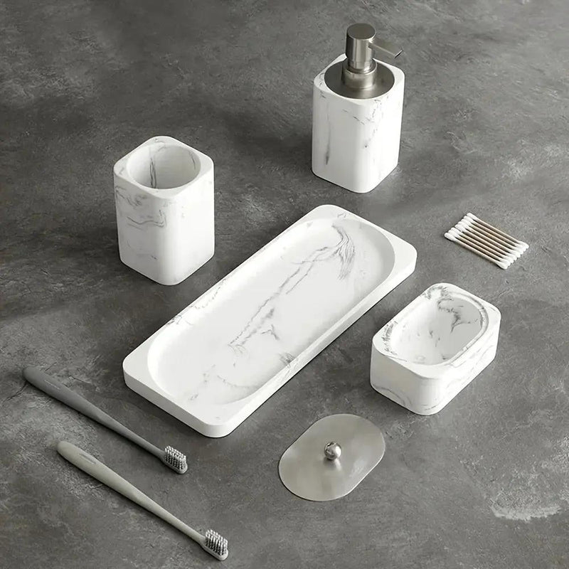 Bathroom Set - Marble White Four-Piece by House Of Avana