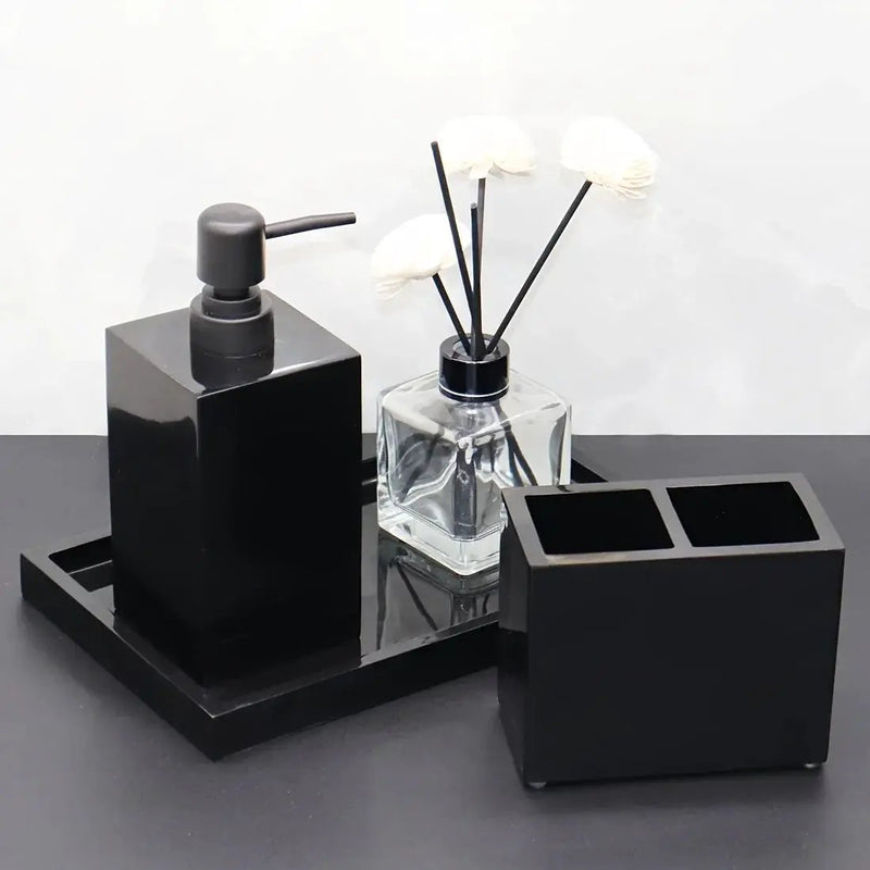 Bathroom Set - Minimalist Ceramic 4Piece by House Of Avana