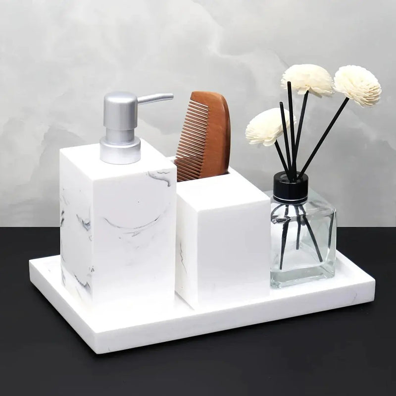 Bathroom Set - Minimalist Ceramic 4Piece by House Of Avana