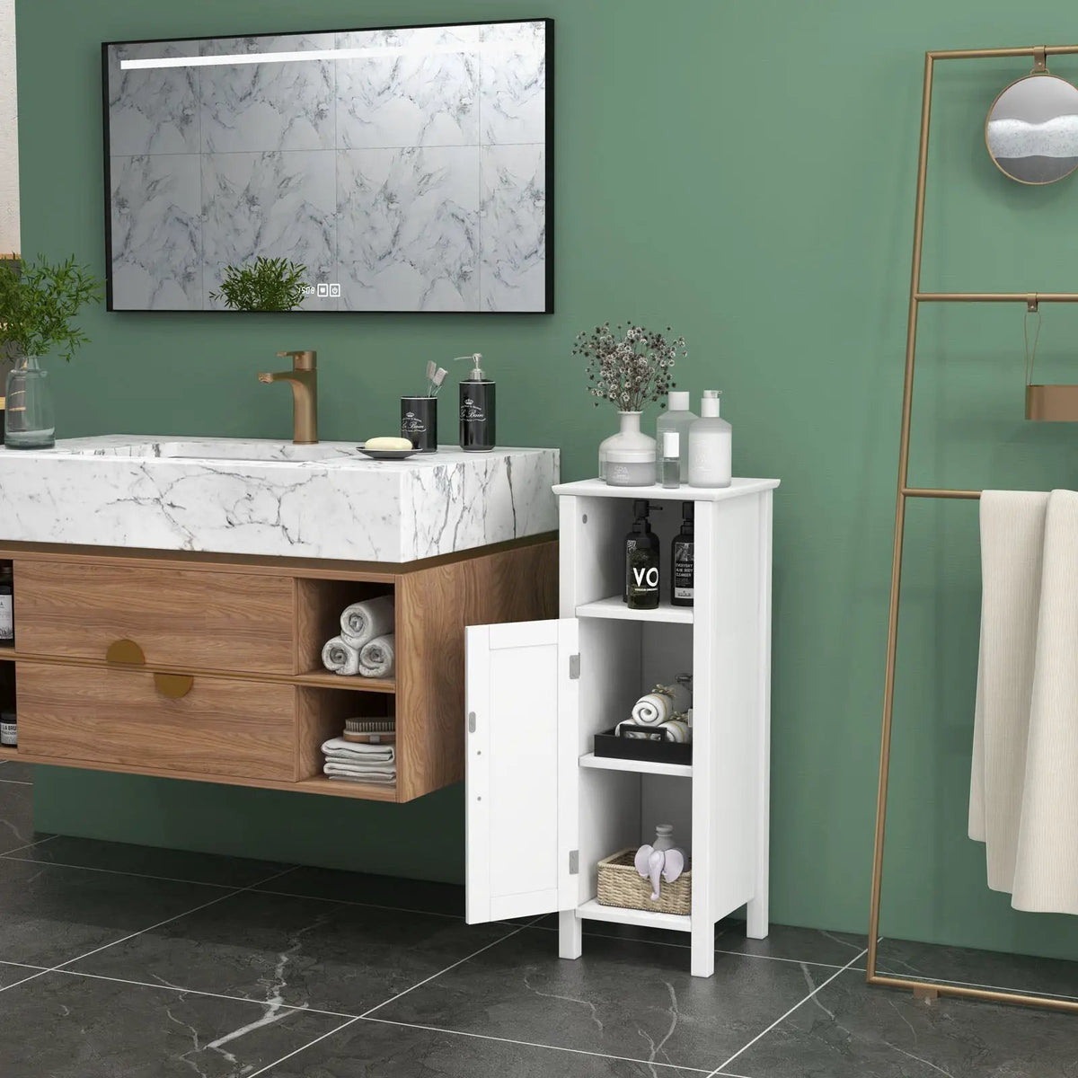 Bathroom Storage Organizer with 2-Tier Cabinet by DirectDeals