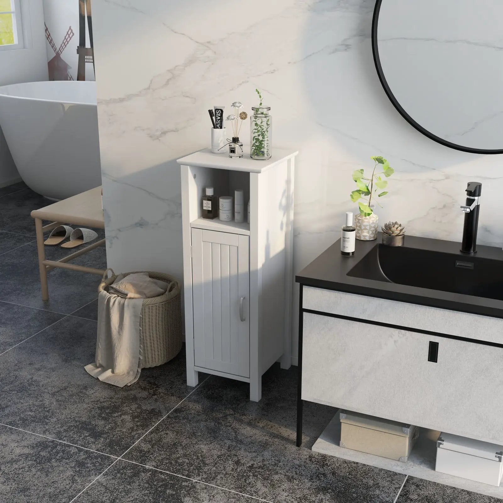Bathroom Storage Organizer with 2-Tier Cabinet by DirectDeals