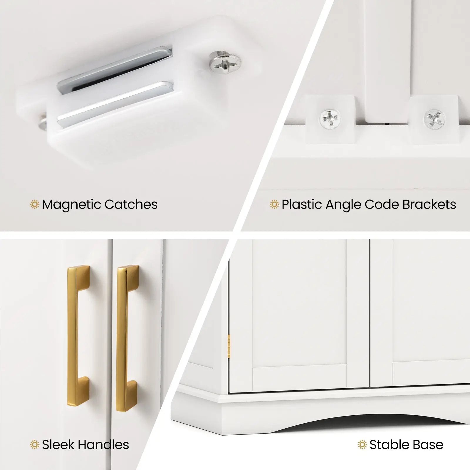 Bathroom Floor Storage Cabinet with 2 Doors and Adjustable Shelves by DirectDeals