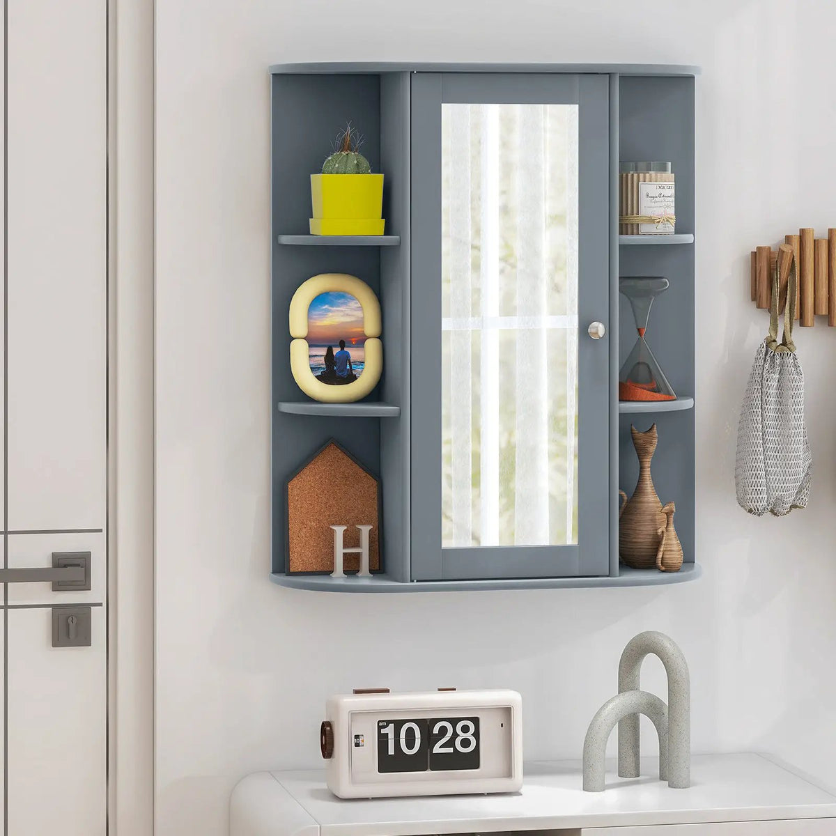 Mirrored Bathroom Medicine Cabinet with Single Mirror Door and Adjustable Shelf by DirectDeals