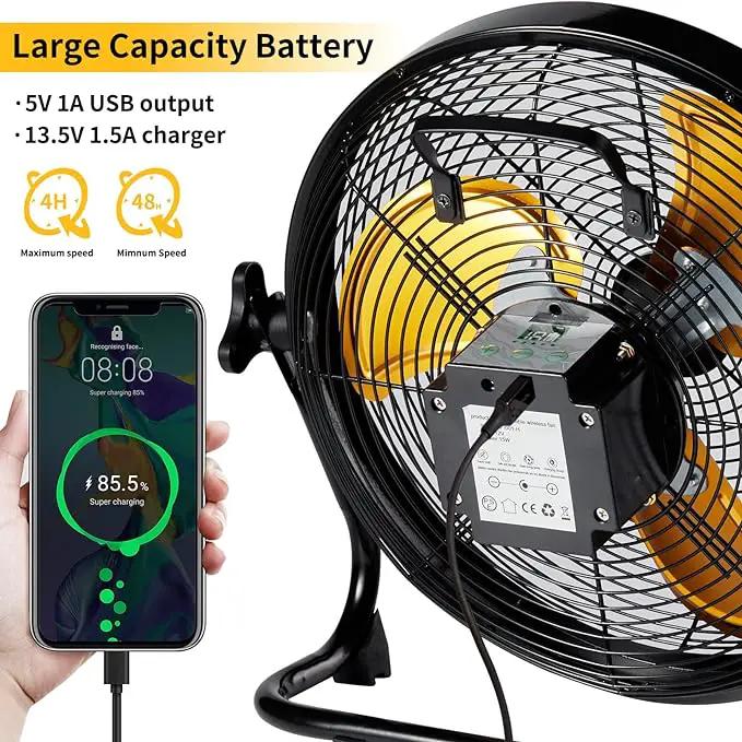 Battery Operated Solar Fan, Solar Powered Portable Fan Can Running 5-24 Hours,Rechargable Fan with USB Output For Emergency Situation by Outdoor Solar Outlet