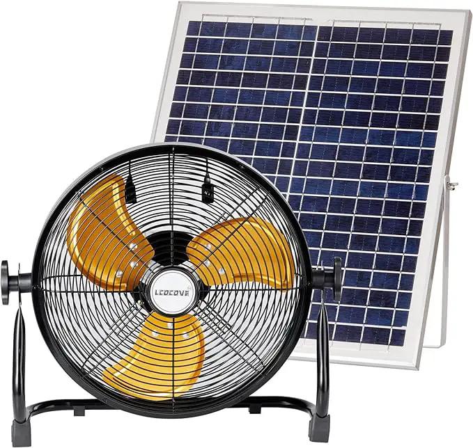 Battery Operated Solar Fan, Solar Powered Portable Fan Can Running 5-24 Hours,Rechargable Fan with USB Output For Emergency Situation by Outdoor Solar Outlet
