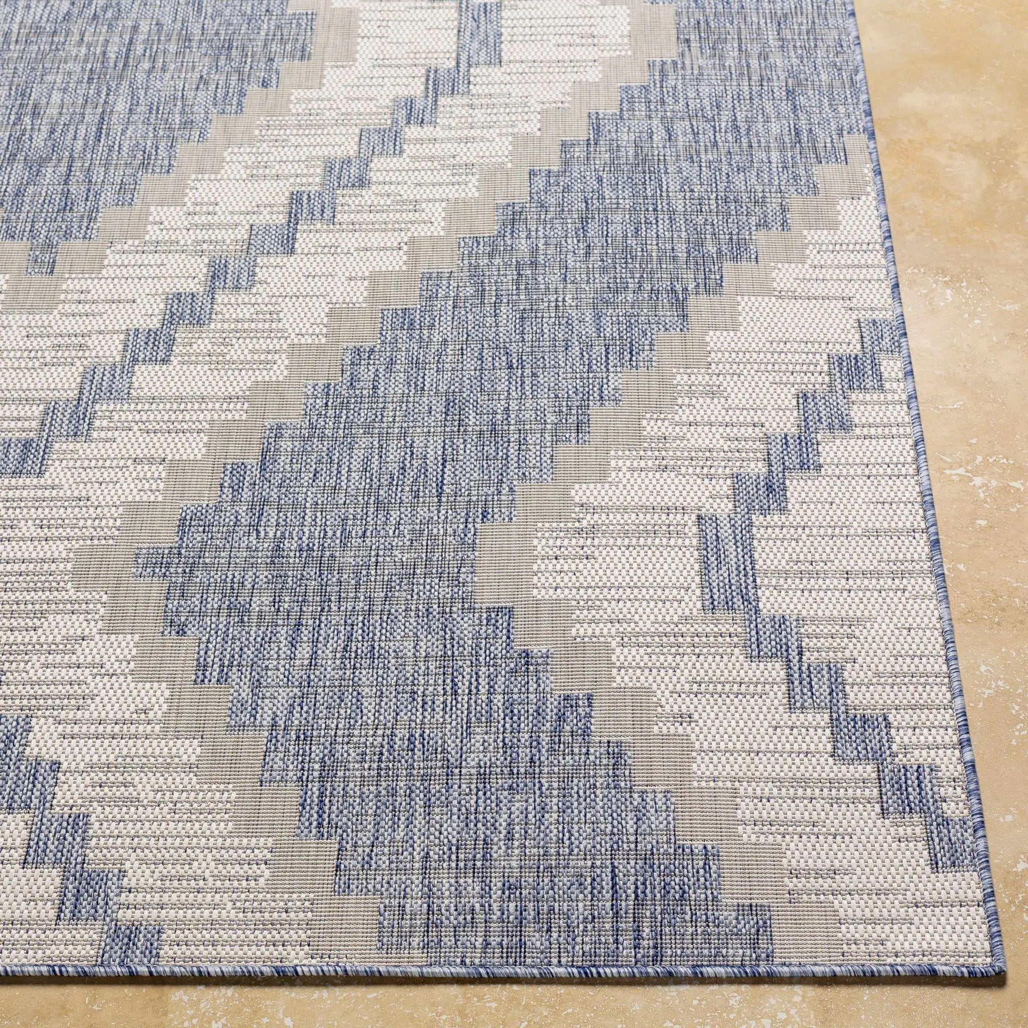 McCrory Pale Blue Flat Outdoor Rug - Clearance by Boutique Rugs