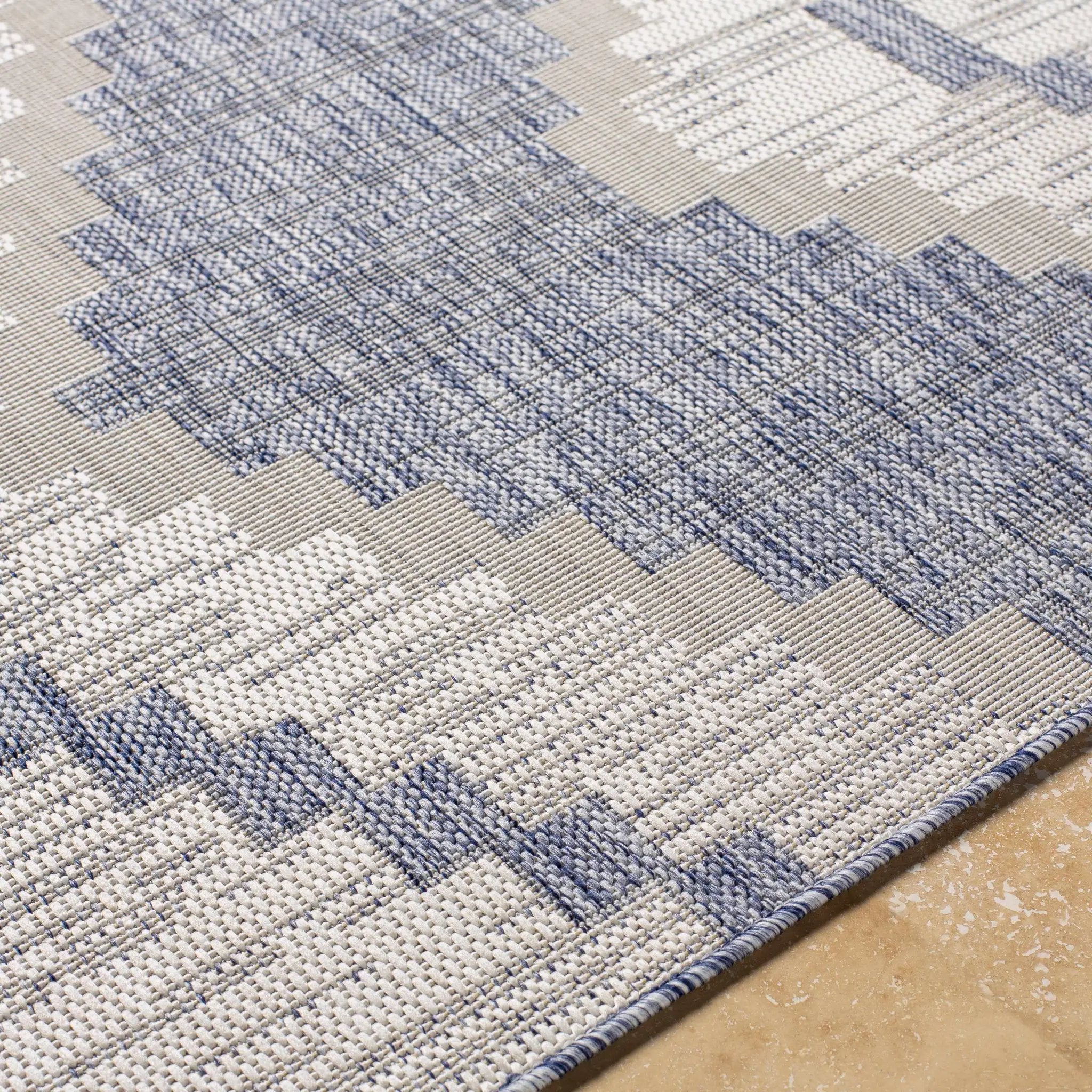 McCrory Pale Blue Flat Outdoor Rug - Clearance by Boutique Rugs