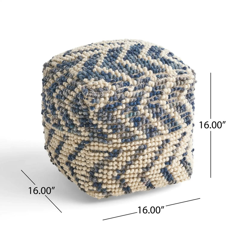 Alina Wool and Cotton Pouf with Polystyrene Filling - Natural, photo 3 of 6