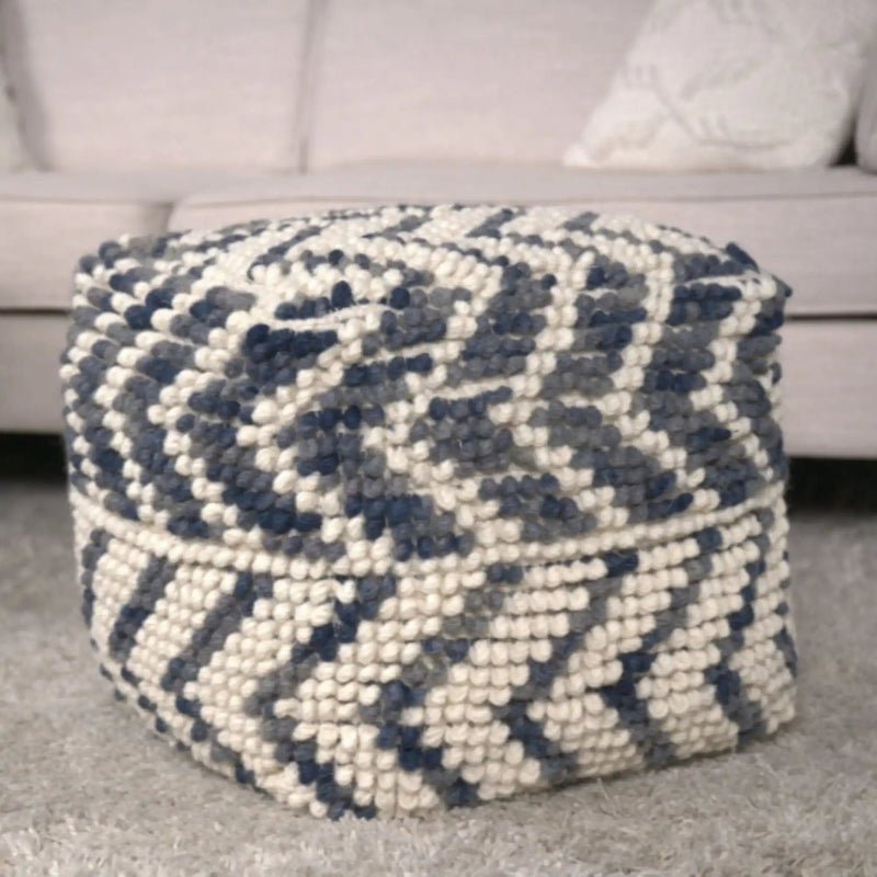 Alina Wool and Cotton Pouf with Polystyrene Filling - Natural, photo 6 of 6