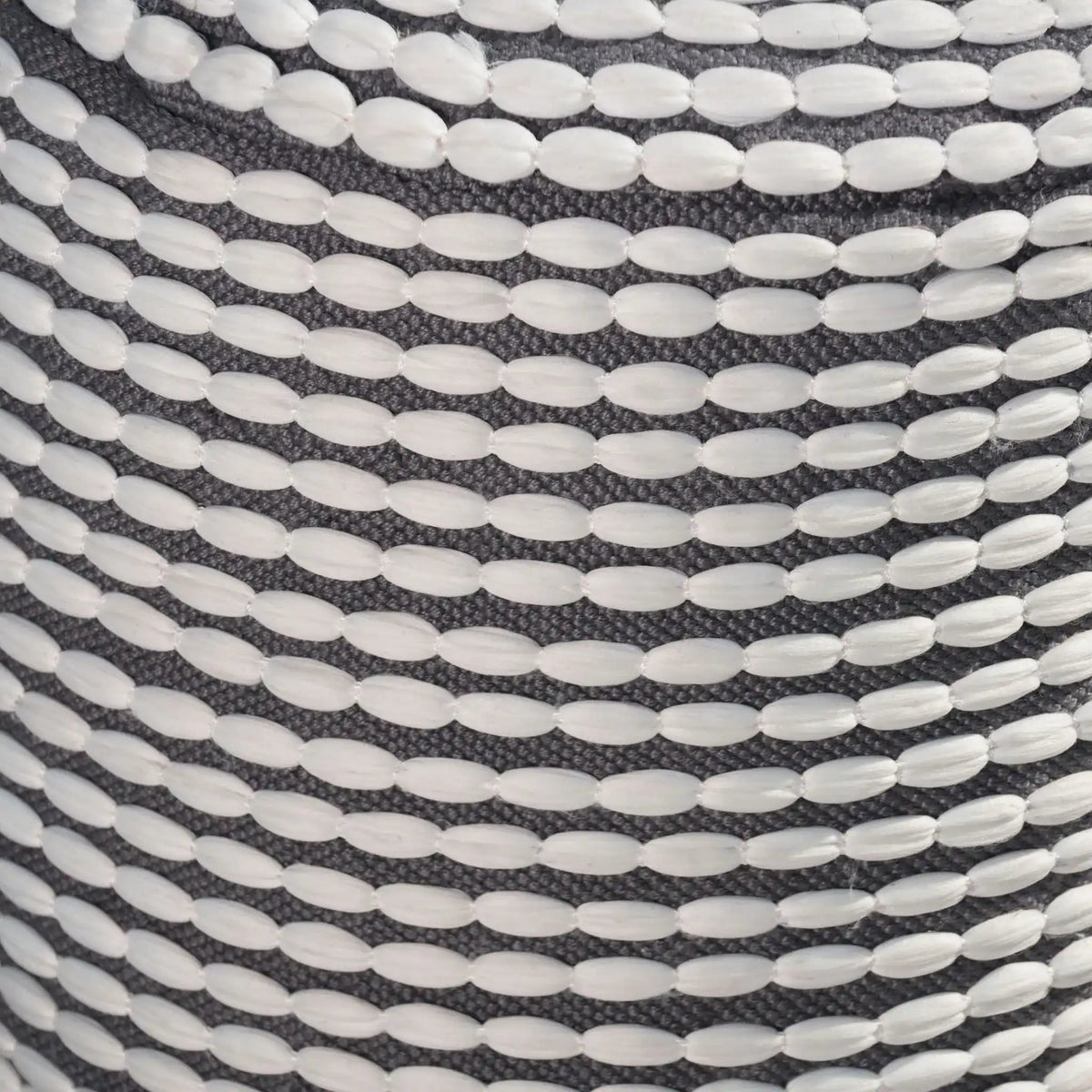 Handcrafted Cylindrical Accent Pouf with Water Resistant Fabric - White, Green, Black, photo 7 of 18