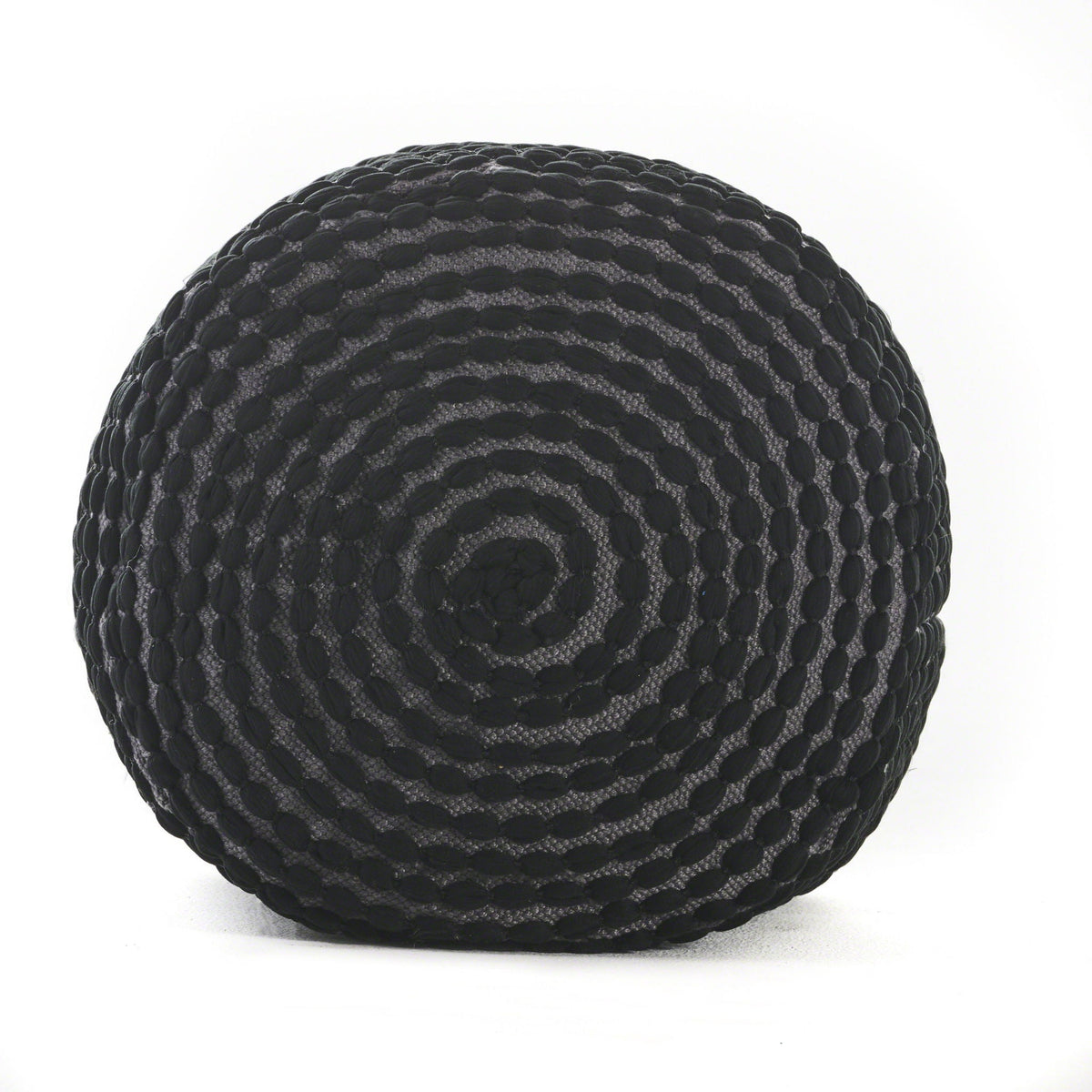 Handcrafted Cylindrical Accent Pouf with Water Resistant Fabric - White, Green, Black, photo 8 of 18