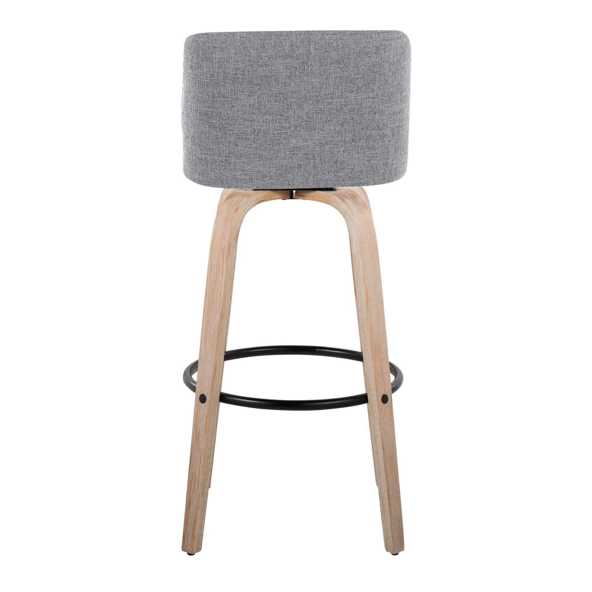 Toriano - Mid-Century Modern Fixed Height BarStool With Round Footrest (Set of 2) by Unique Piece Furniture