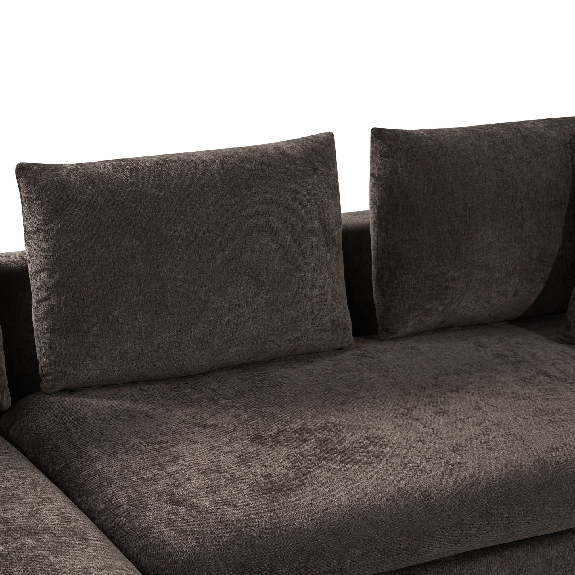 Modern L Shaped Sectional Sofa With Upholstery And Wooden Storage by HouseOfZazla