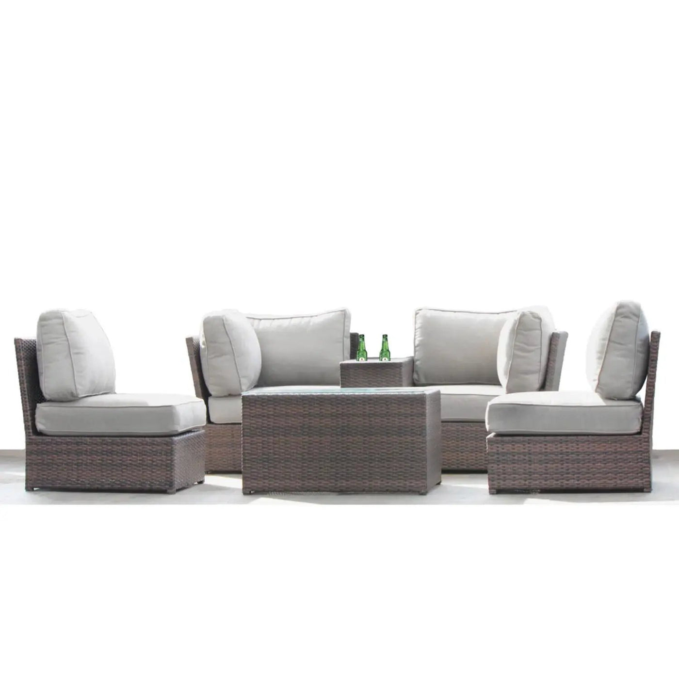 Comfortable Modern Patio Rattan Sectional Set With Cushions by Unique Piece Furniture