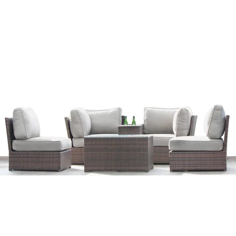 Comfortable Modern Patio Rattan Sectional Set With Cushions by HouseOfZazla