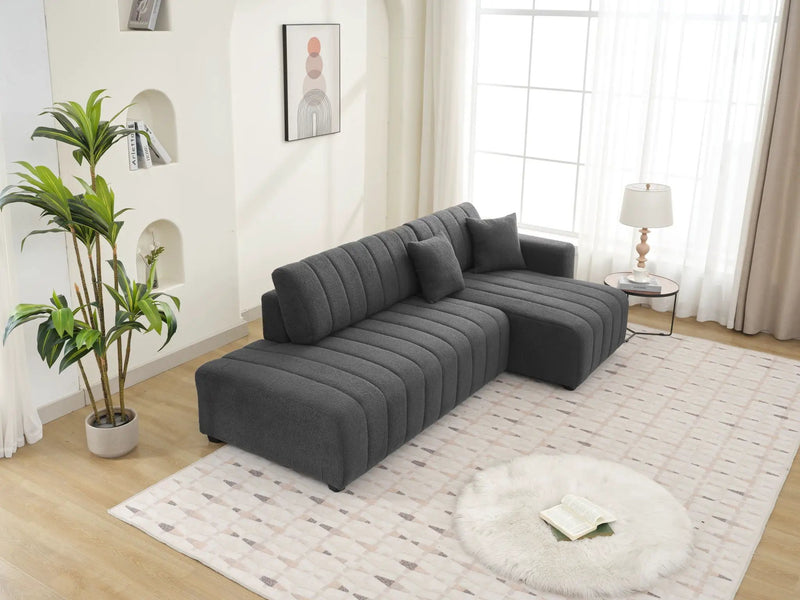 Jessica - Lamb Wool Sectional Sofa With Chaise by HouseOfZazla