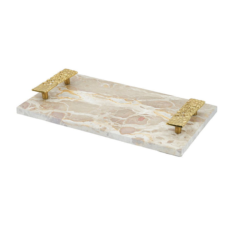 Marble Tray with Gold Handles – 17.7x9.7x2 Inches, photo 4 of 10