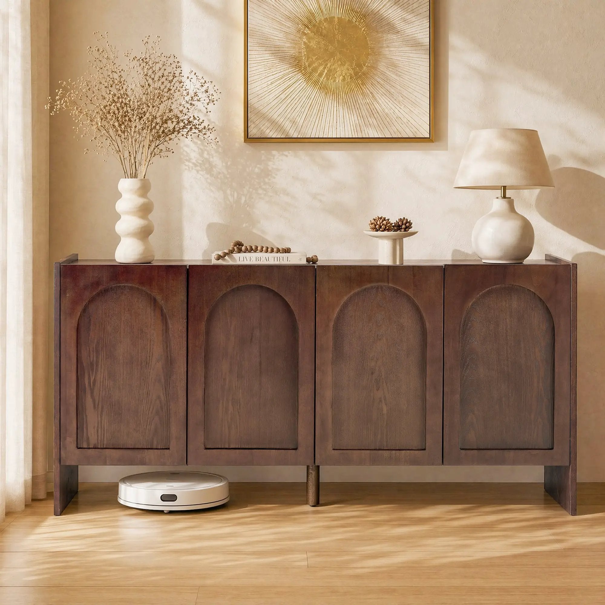 Mid-Century Modern 4-Door Credenza Sideboard by HouseOfZazla