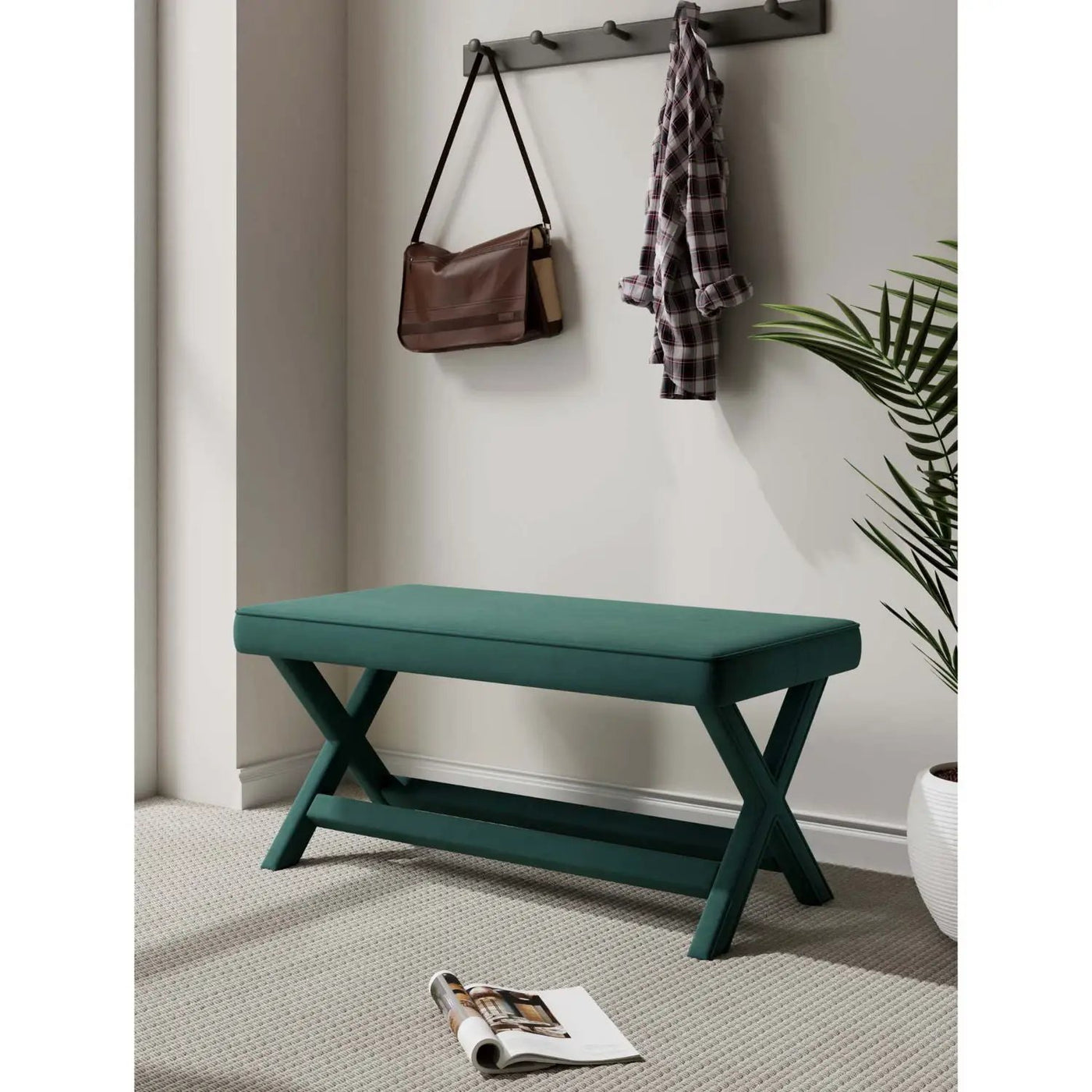 Abigail - Accent Bench With Piped Cushion by HouseOfZazla