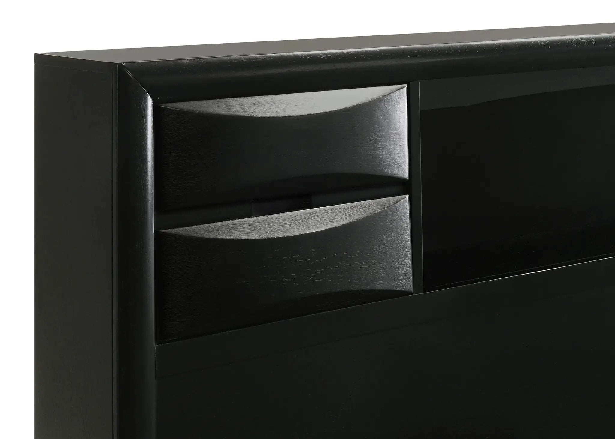 Briana Wood California King Storage Bookcase Bed Black by Unique Piece Furniture