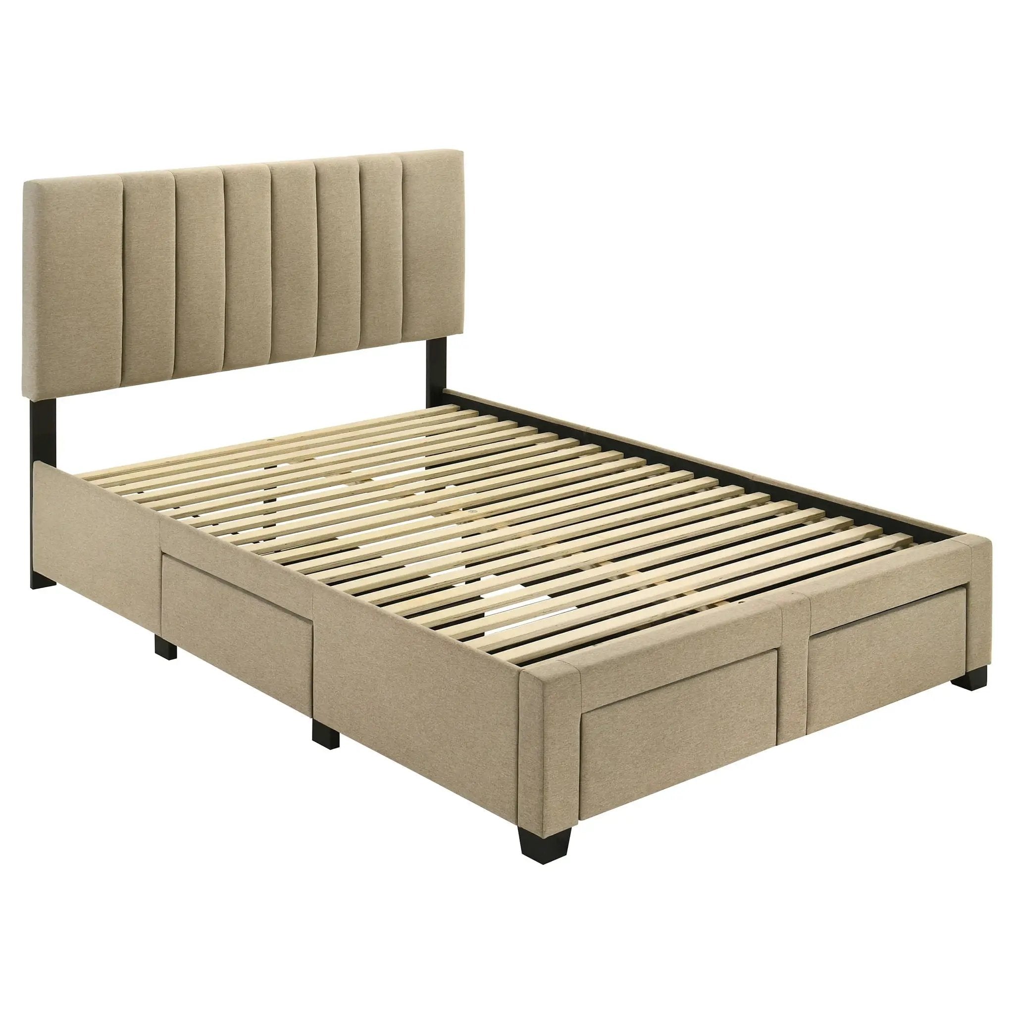 Wheatland 4-drawer Upholstered Full Storage Bed Light Brown by Unique Piece Furniture