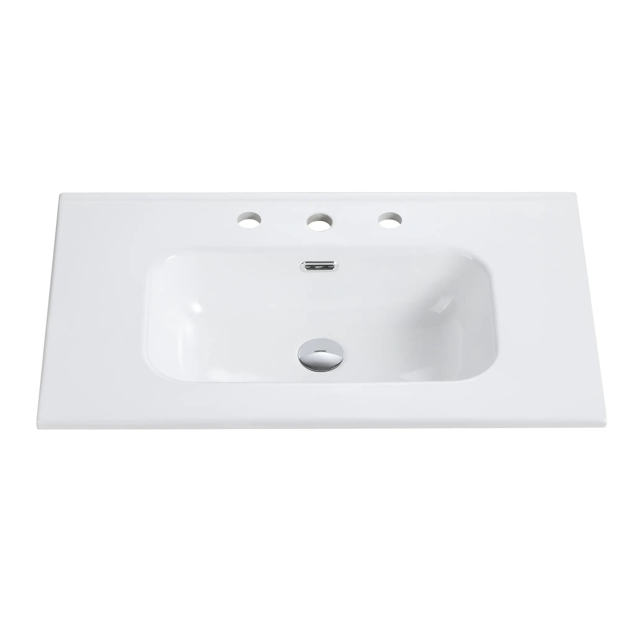 Glossy White Ceramic Integrated Sink by HouseOfZazla