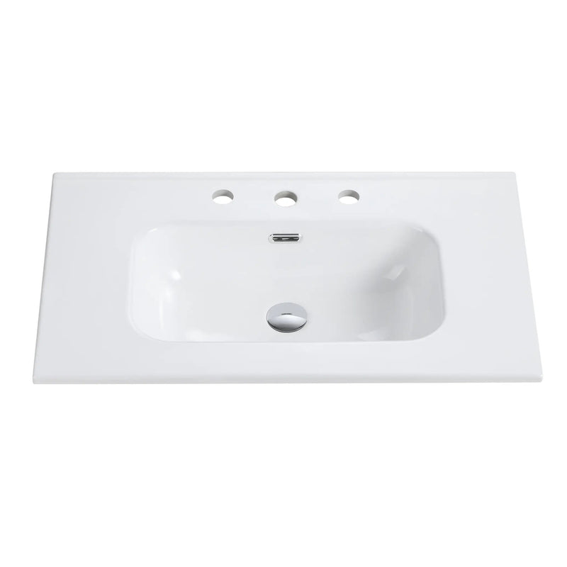 Glossy White Ceramic Integrated Sink by HouseOfZazla