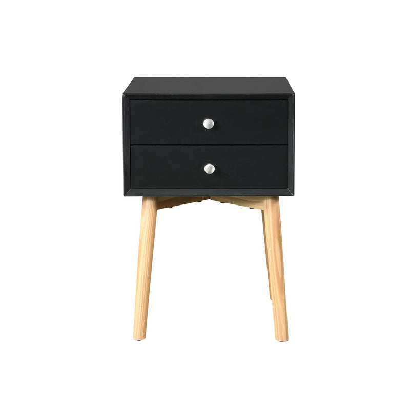 Side Table With 2 Drawer, Mid-Century Modern Storage Cabinet For Bedroom by Unique Piece Furniture