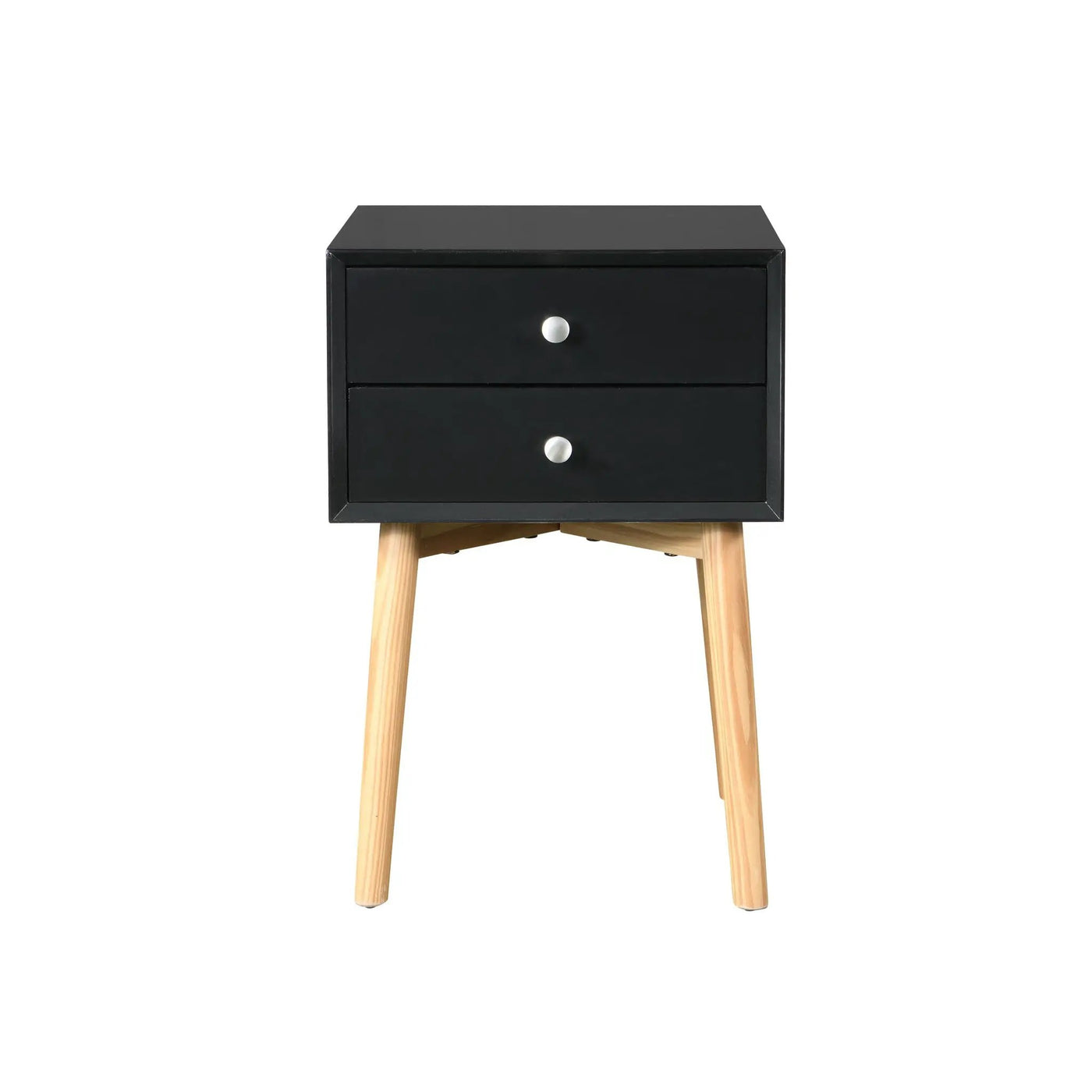 Side Table With 2 Drawer, Mid-Century Modern Storage Cabinet For Bedroom by HouseOfZazla