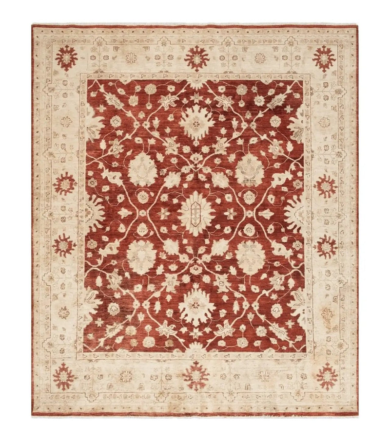 8' X 10' Handmade Peshawar Floral Oriental Wool Rug Hand Knotted Carpet Nice by Jewel Rugs