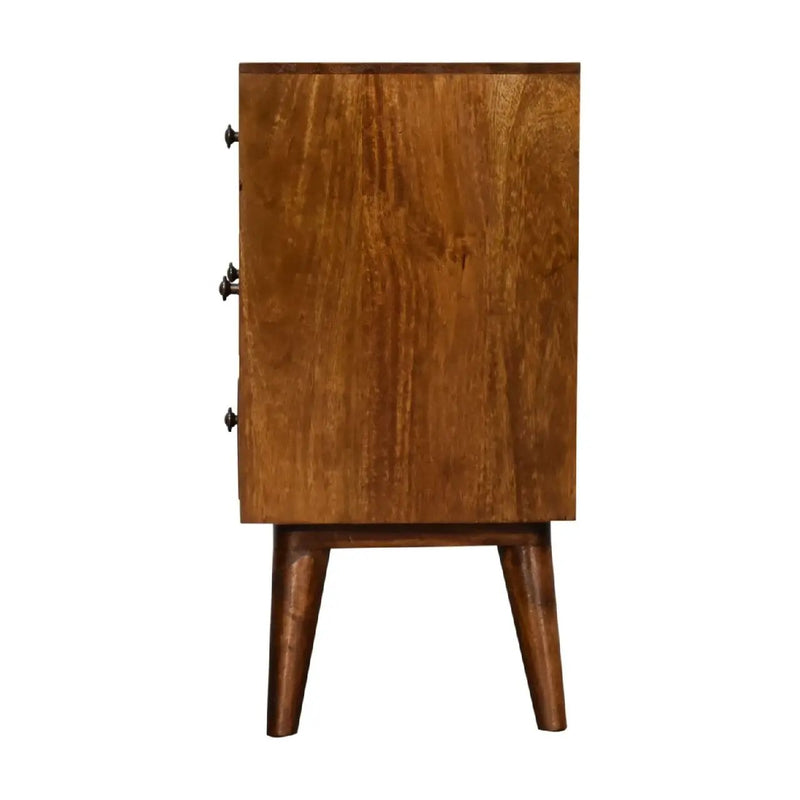 4 Drawer Multi Bedside Table - Chestnut by HouseOfZazla