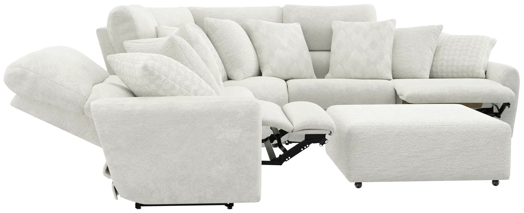 Majesty - Deep Seating Power Reclining Sectional And Ottoman by Unique Piece Furniture