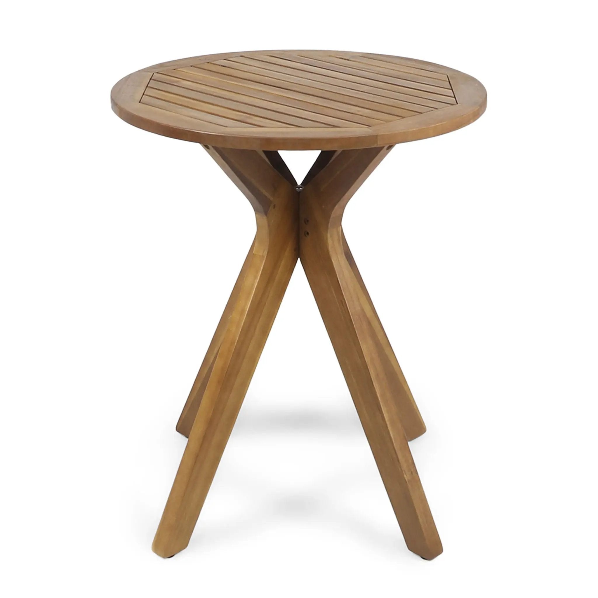 Stamford Outdoor Bistro Table Acacia Wood X-Base Teak by HouseOfZazla